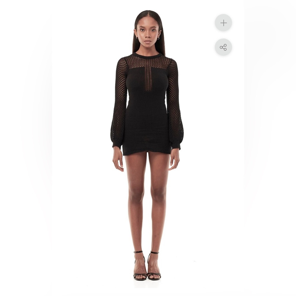 Jonny Cota KNIT MESH DRESS IN BLACK Large